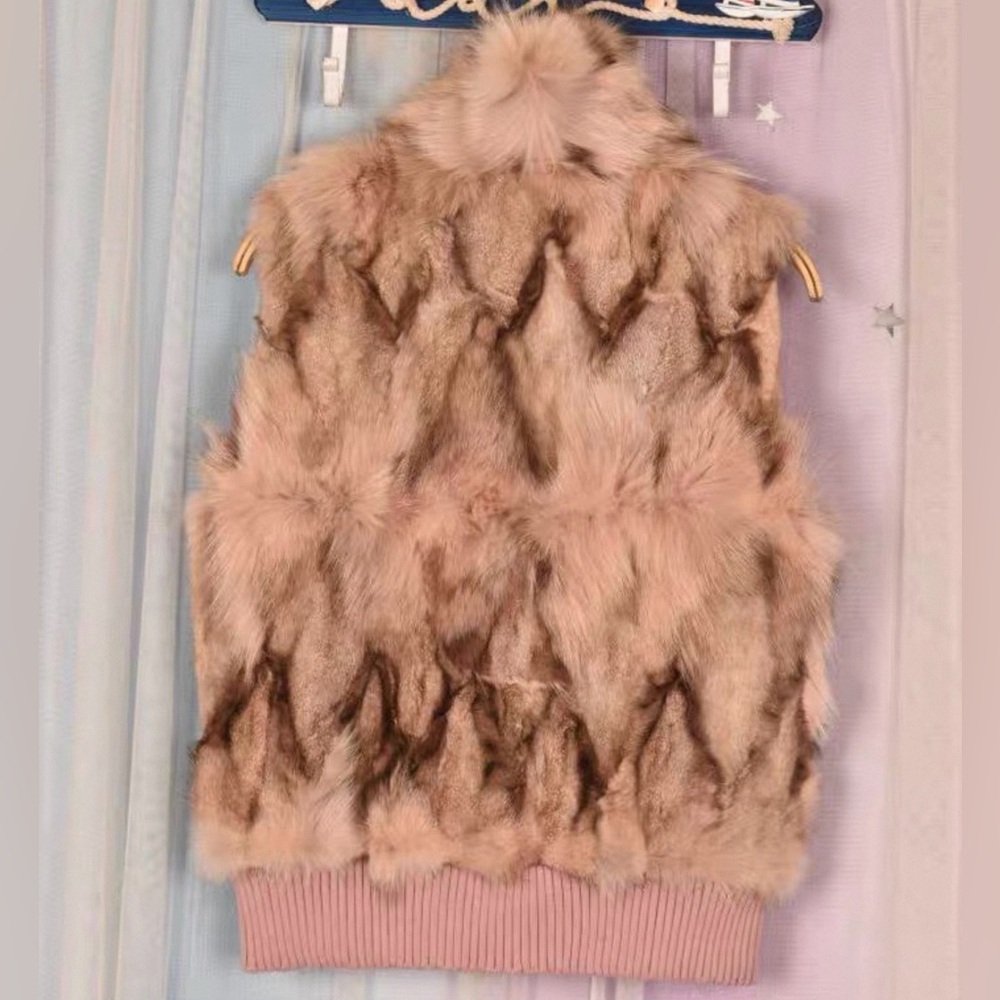 Moiselle Fox Fur &sheep leather Vest - Picture 2 of 7